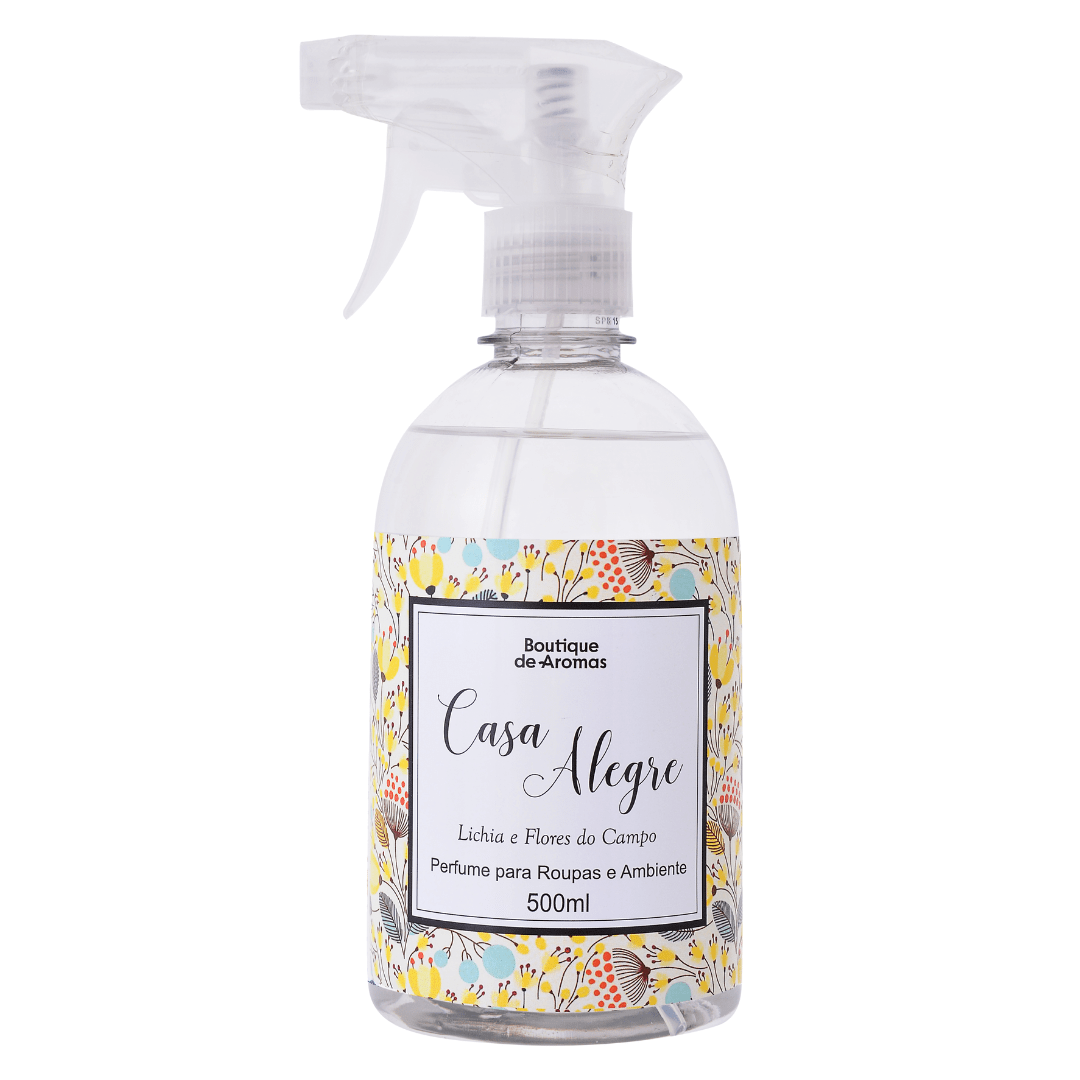 Perfume Para Roupas e Ambiente Casa Alegre Lichia e Flores do Campo - 500ml