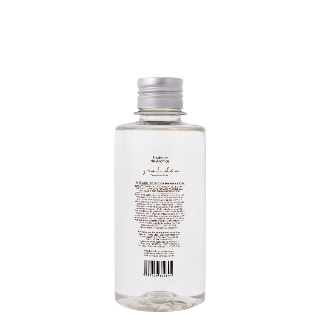 Refil para Difusor de Aromas Desejos Gratidão Canela com Musk- 250ml