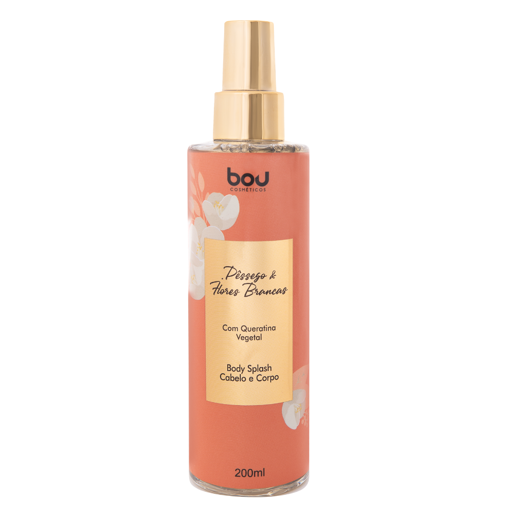 Body Splash Pêssego & Flores Brancas – Corpo e Cabelo – 200ml