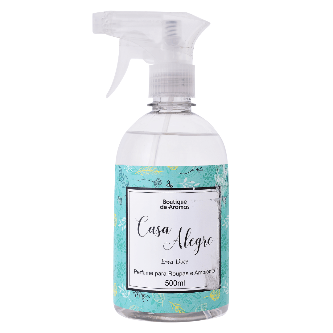 Perfume para Roupas e Ambiente Casa Alegre Erva Doce - 500ml